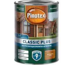 Пропитка декоративная для защиты древесины Pinotex Classic Plus 3 в 1 лиственница 0,9 л