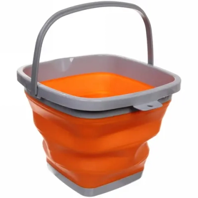 Ведро складное квадратное 10л 29х25см оранжевое