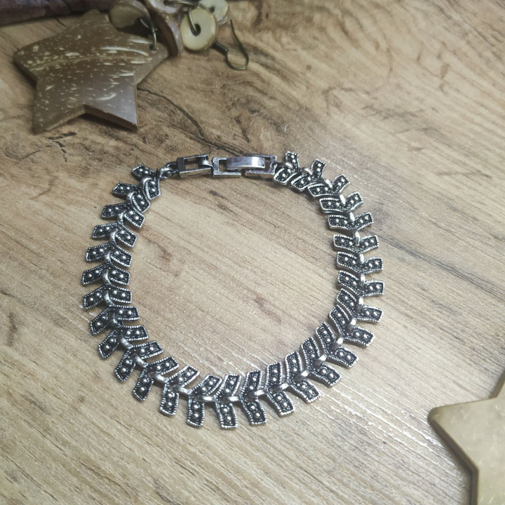 Браслет Vogue 2 Полоски точки выпуклые металл серебристый