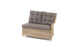 Бергамо, плетеный левый модуль дивана, диван коричневый/соломенный, искусственный ротанг