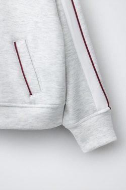 ZARA ТОЛСТОВКА НА МОЛНИИ В СПОРТИВНОМ СТИЛЕ, СЕРЫЙ МЕЛАНЖ