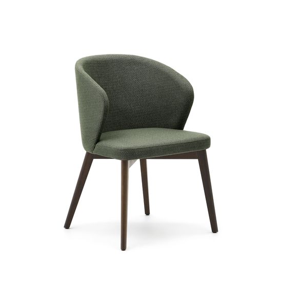 Стул Darice из зеленой синели с ножками в темной отделке Испания La Forma