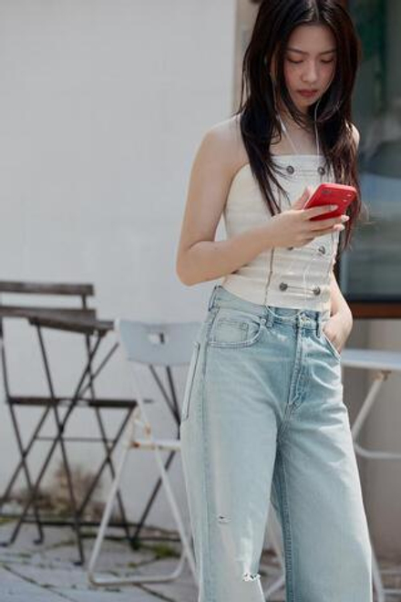 ZARA ТОП БЕЗ БРЕТЕЛЕЙ С НАВЕСНЫМИ ПЕТЛЯМИ, ЭКРЮ