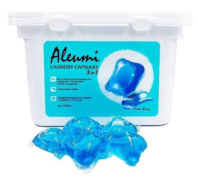 ALEUMI Жидкое ср-во д/стирки в капсулах 3в1 Ocean breez 50шт.