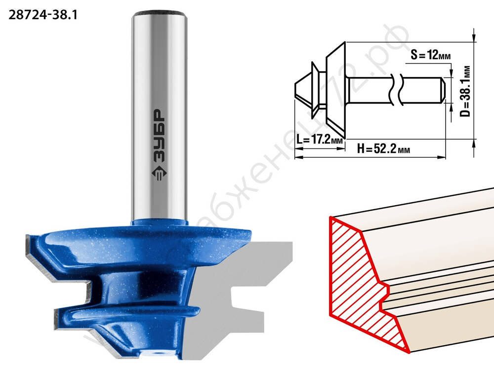 ЗУБР 38.1x14 мм фреза кромочная для углового сращивания