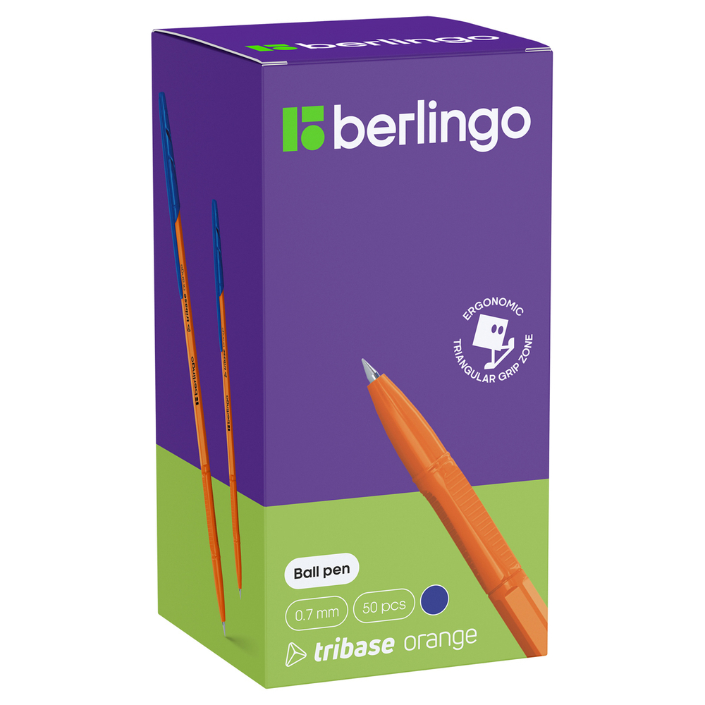 Ручка шариковая Berlingo "Tribase Orange" синяя, 0,7мм