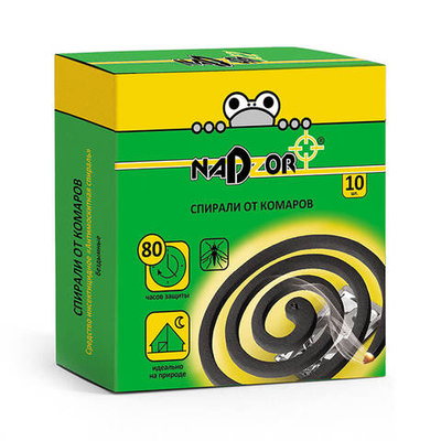 Спирали от комаров и летающих насекомых NADZOR (комплект из 10 шт)