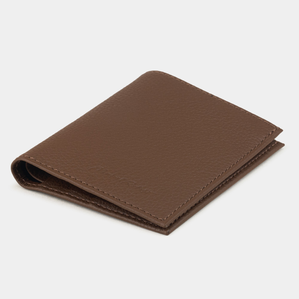 Портмоне из натуральной кожи теленка, цвета шоколад