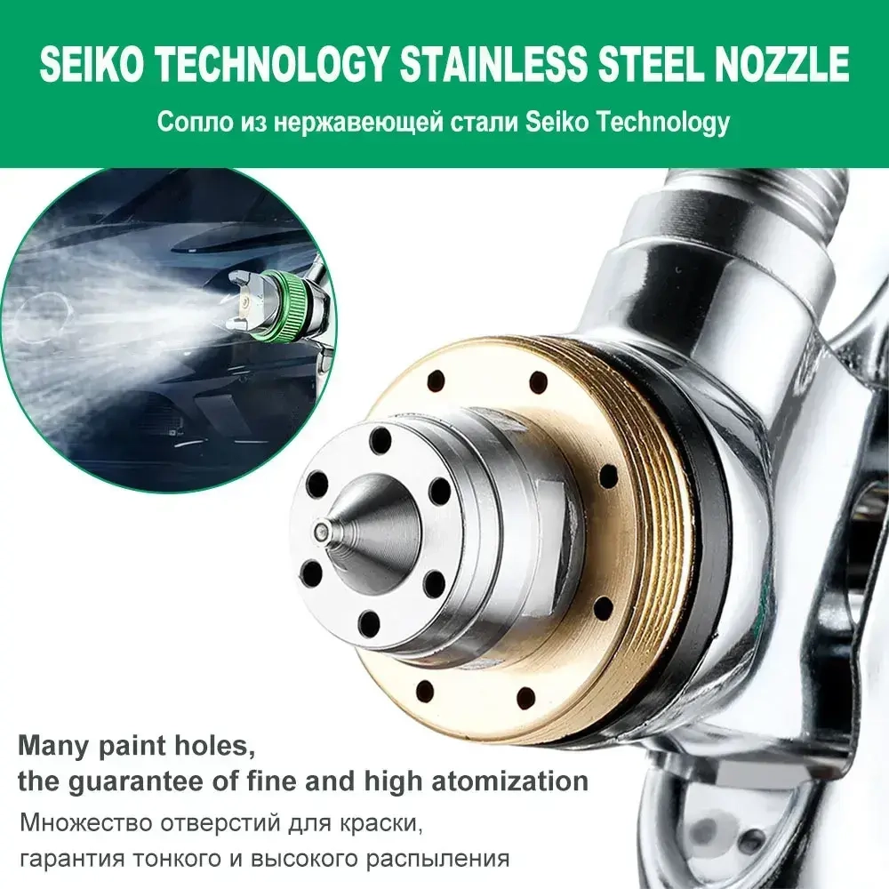 Профессиональный Краскопульт пневматический , Гравитационный Аэрограф С Соплом , Для Покраски Автомобилей Благоустройство дома , HVLP 1.4/ 1.7/2.0 мм сопло