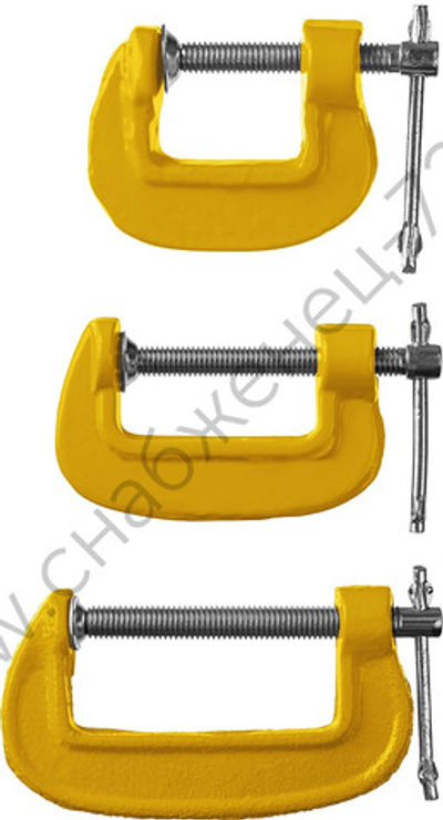 STAYER SG-3 25-50-75 мм, 3 шт, Набор чугунных струбцин G, (3212-H3)