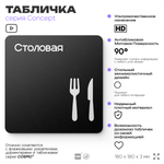 Табличка Столовая, на дверь и стену, навигационная и информационная, серия CONCEPT, 18х18 см, Айдентика Технолоджи