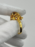 Кольцо с коричневым кабошоном