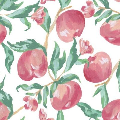 Бесшовный паттерн с акриловыми персиками