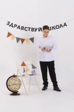 Сорочка детская VESTER длинный рукав, белый жаккард, хлопок/пэ 32314 09