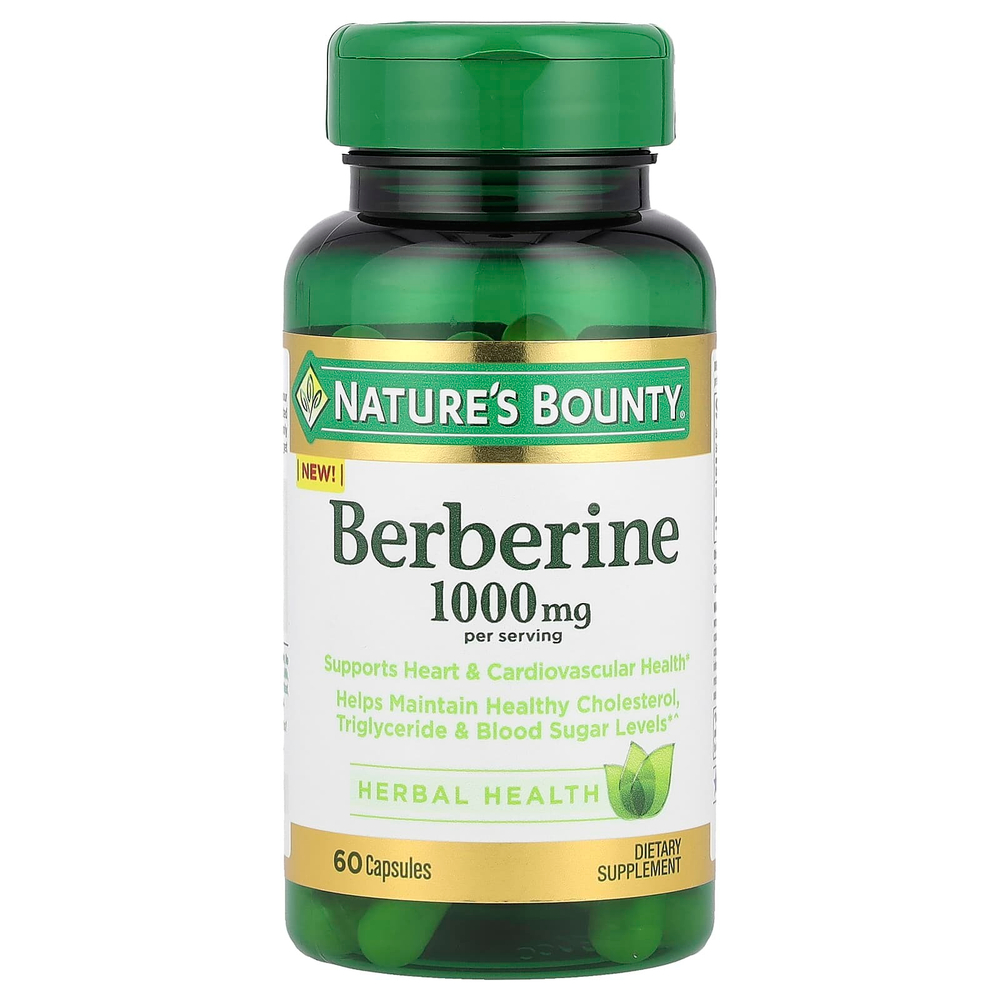 Nature's Bounty, Берберин, 60 капсул (500 мг в каждой капсуле)