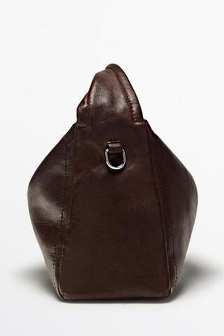 Massimo Dutti Сумка через плечо из кожи наппа, светло-коричневый