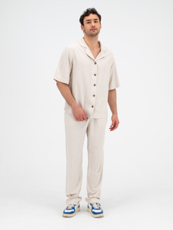 Костюм льняной с брюками. Песок