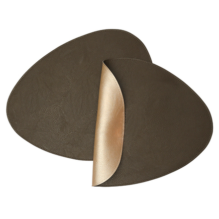 Набор из 2-х двухсторонних сервировочных салфеток Drop, 33х41 см, коричневый/карамельный