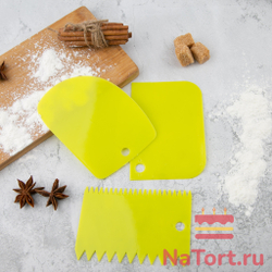 Набор шпателей кондитерских, 3 шт