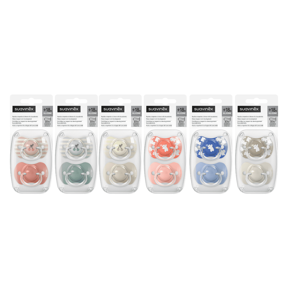 Набор физиологических пустышек Suavinex Birdies розовый, 18+ мес, 2 шт