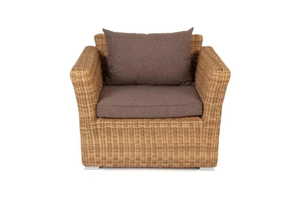 "Капучино" кресло из искусственного ротанга, цвет соломенный