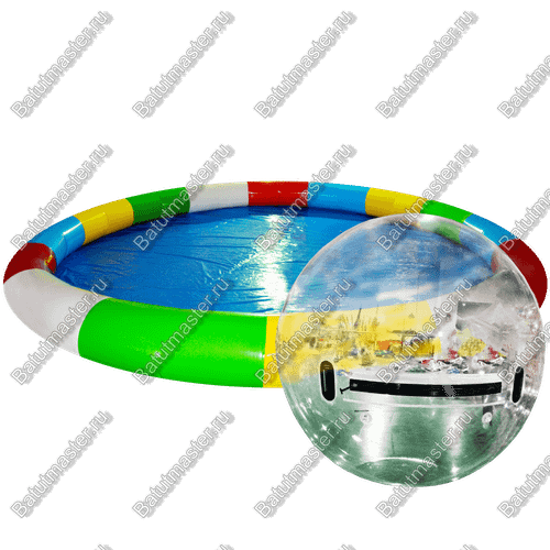 Бизнес-набор: Бассейн 7*7 м (1 шт), Водный шар ТПУ (4 шт), насос (1 шт)