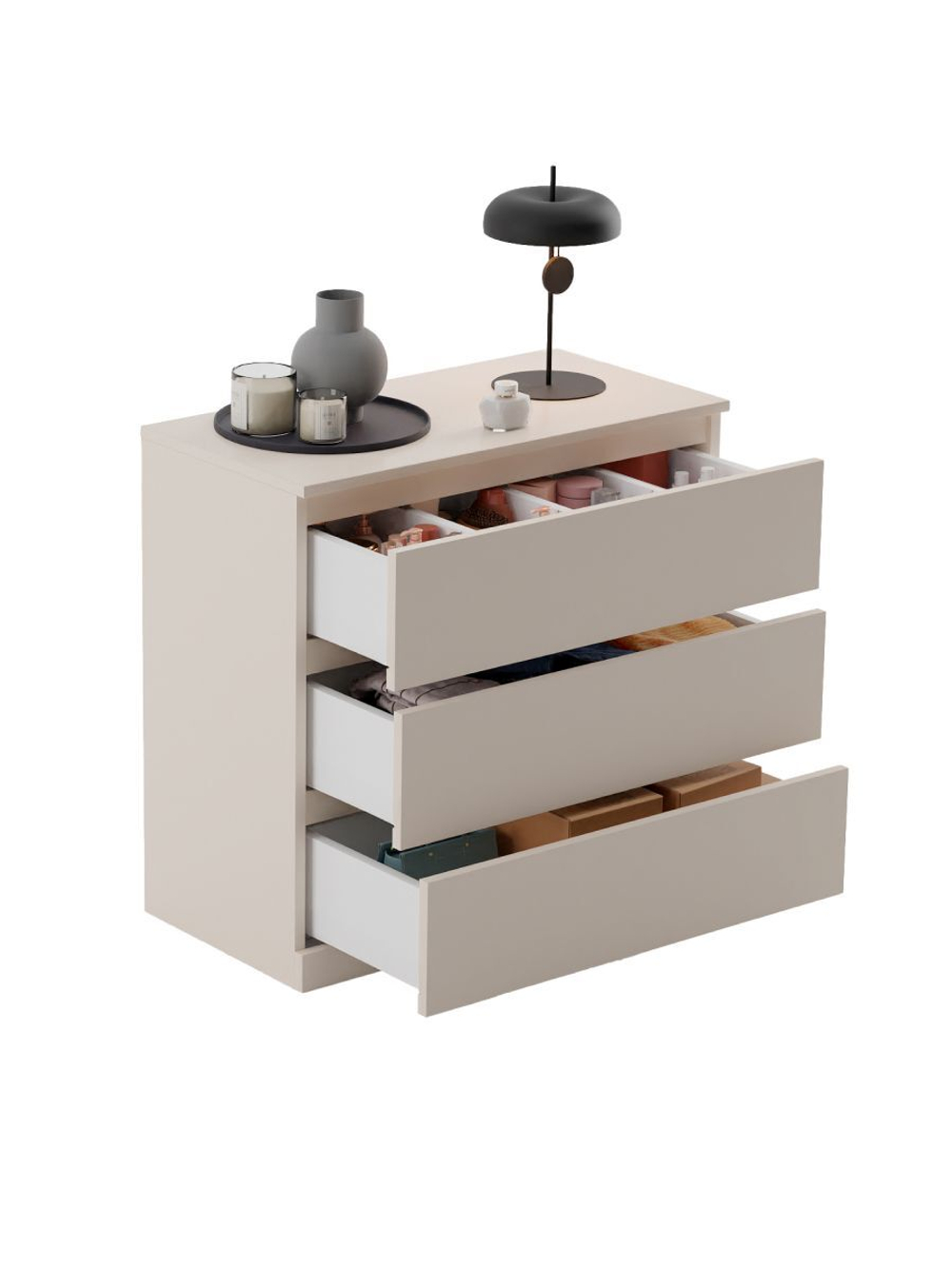 Комод для одежды Марм с 3 ящиками, в скандинавском стиле, персидский жемчуг