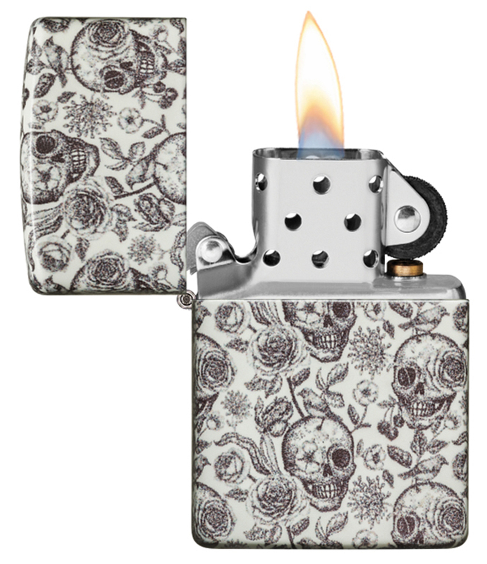 Зажигалка Skeleton Glow in the Dark Green ZIPPO 49458