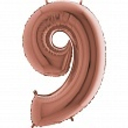 Шар (40""/102 см) Цифра, 9, Розовое Золото, 1 шт. д74