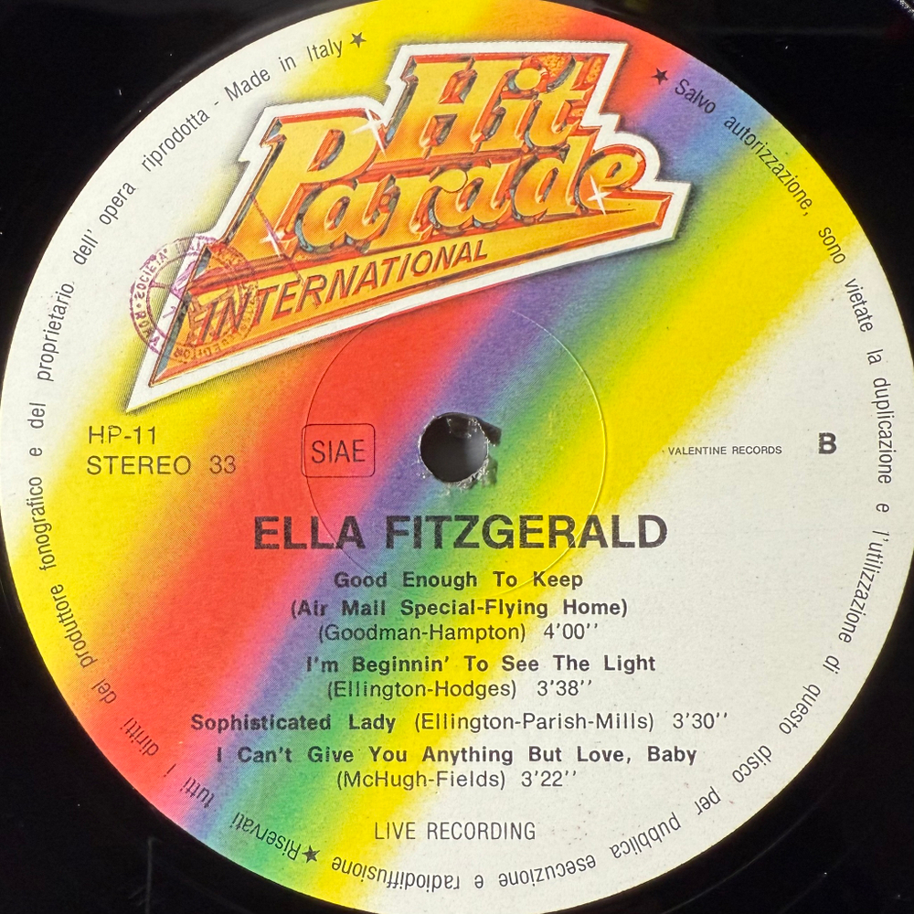 Ella Fitzgerald ‎– The Lady In Concert (Италия)