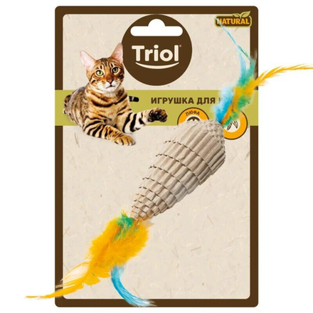 Игрушка для кошек Triol Конус с перьями