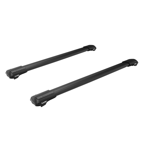 Багажник на рейлинги для Renault Clio универсал (2012-2018) LUX HUNTER L43-B черный, с замком. Арт.791859