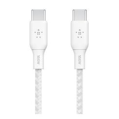 Кабель Belkin Boost Charge Braided USB-C - USB-C, 2 м, нейлон, белый (CAB014bt2MWH)