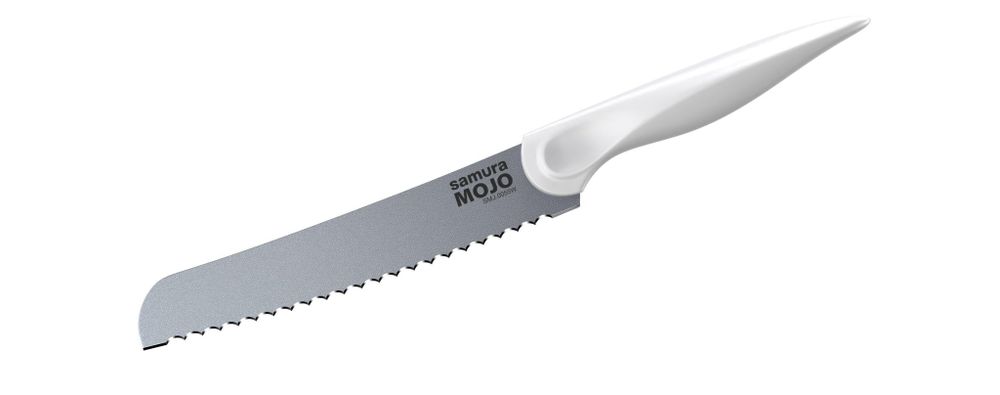 Нож кухонный Samura MOJO для хлеба 19,4 см, корроз.-стойкая сталь, полипропилен бел.