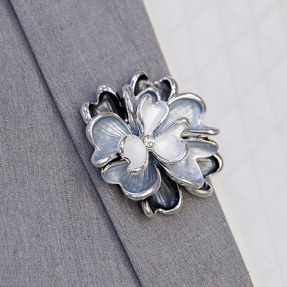 Брошь Shadore Цветок XZ1153.2 BW/S