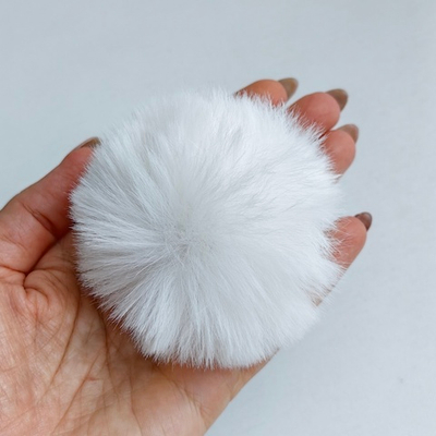 Помпон искусственный мех "Белый" d=7 см