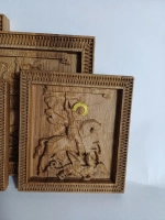 Освященная Икона Святой Георгий Победоносец, дуб 11.5х10.5см