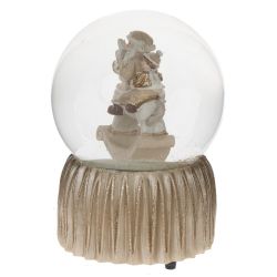 GAEM Фигурка декор в стекл шаре "Дед Мороз на лошадке" (муз с ключ), D 9 см, L9,5 W9,5 H14 см
