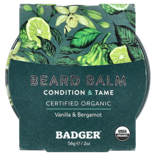 Badger, бальзам для бороды, бергамот и ваниль, 56 г (2 унции)