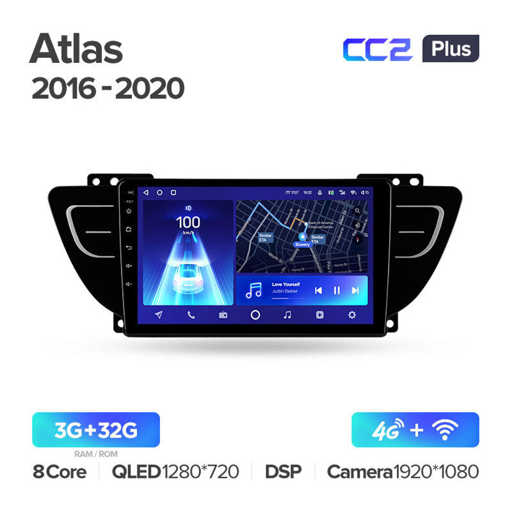 Teyes CC2 Plus 9" для Geely Atlas 2016-2020