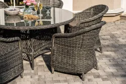 "Эспрессо–150 R" обеденная группа плетеная, цвет графит