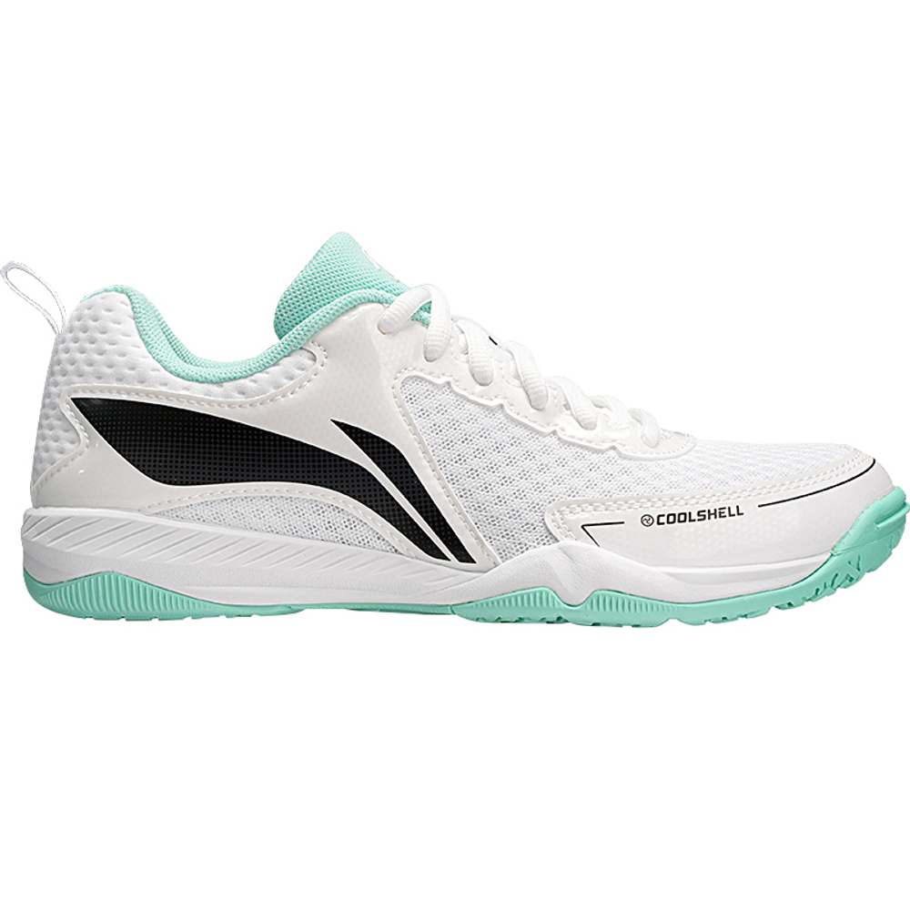 Li Ning Cushioning Breathable Slip Resistant Low top Table Tennis Training Shoes Unisex White Green