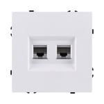 Розетка двойная Ethernet RJ45 Cat.6, белый глянцевый Kollinger Eclipse EC-018WG