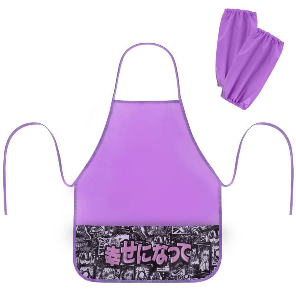 Накидка фартук с нарукавниками для труда BRAUBERG, 3 кармана, 46x54 см, Anime movie, 272447