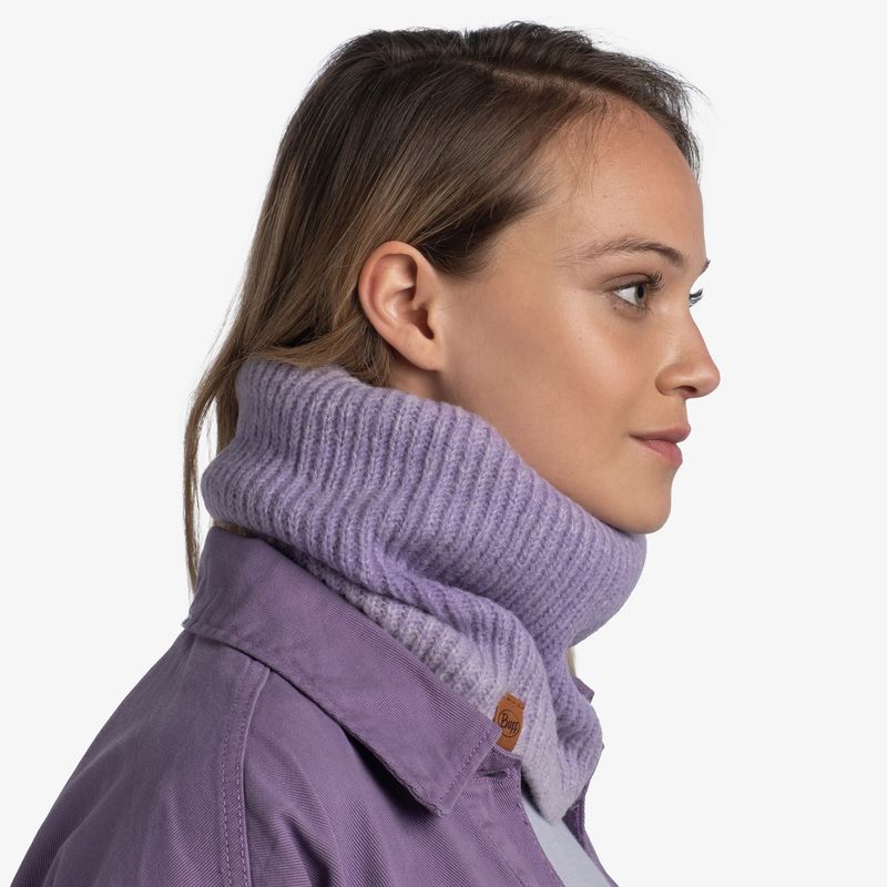 Вязаный шарф-труба с флисом Buff Neckwarmer Knitted Polar Marin Lavender Фото 4