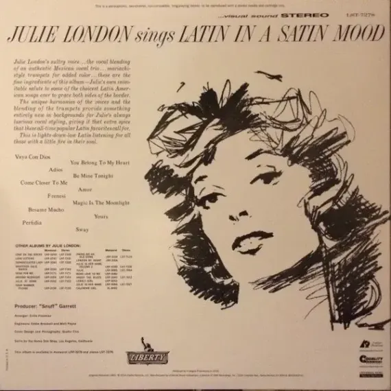 Julie London – Julie London Sings Latin In A Satin Mood (Analogue Productions) LP