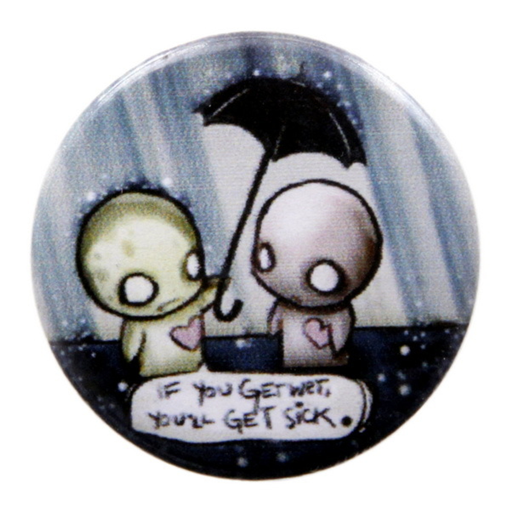 Значок Комикс Pon and Zi ( if you get wet? you get sick )
