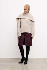 Шарф из кашемира и шерсти бежевый меланж