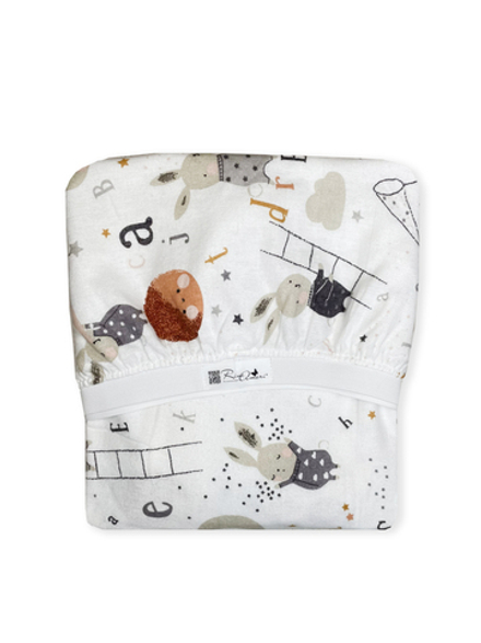 Простыня на резинке Зайки фланель RinaAmari Размер 120*60