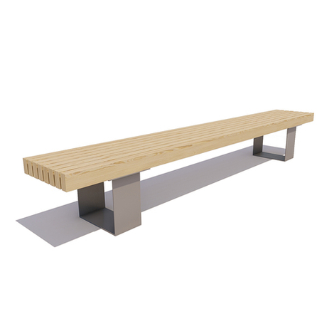 Банкетка стальная "Ростов" сосна 2,0м, лак